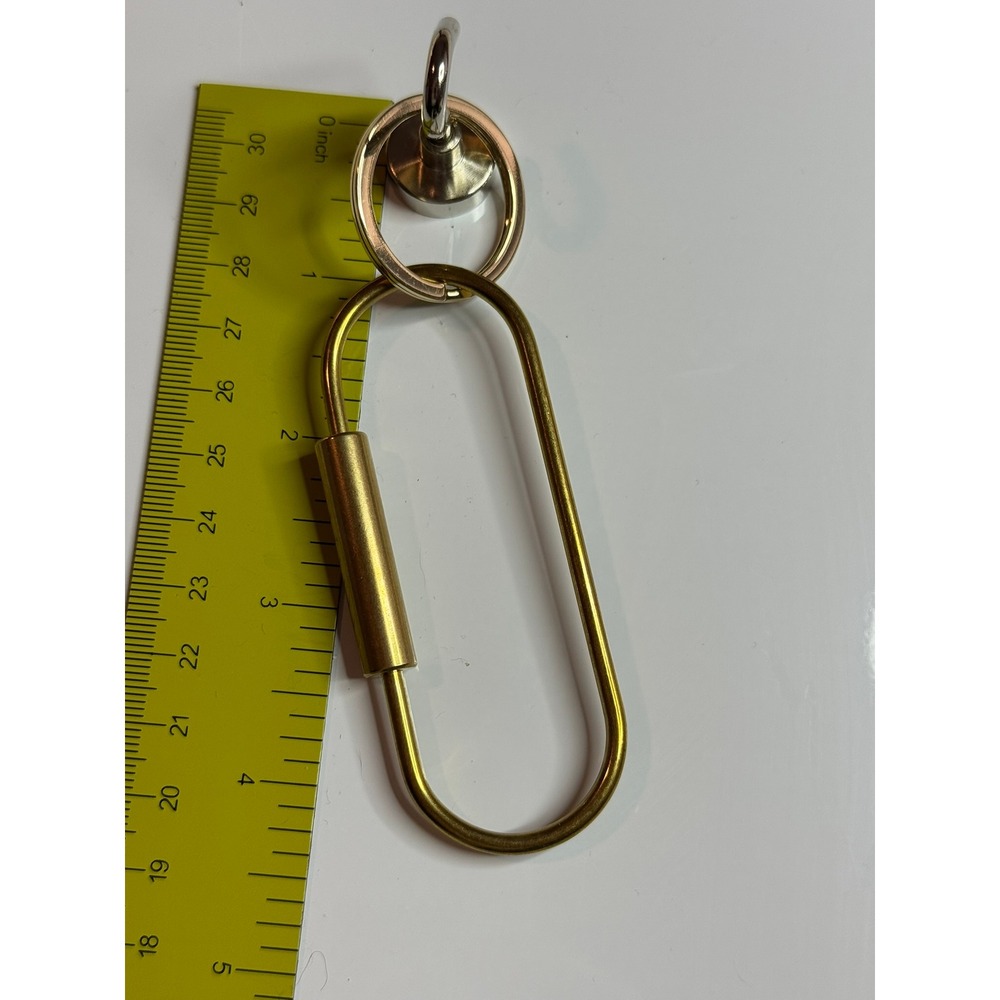 Birdie Brass Carabiner Keychain Gold Tone Oval Screw Lock Key Ring Accessory